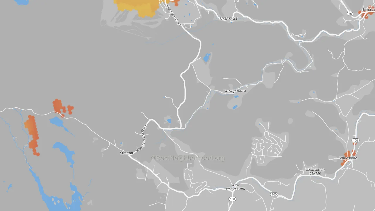 Bike Grade map of West Wardsboro, VT