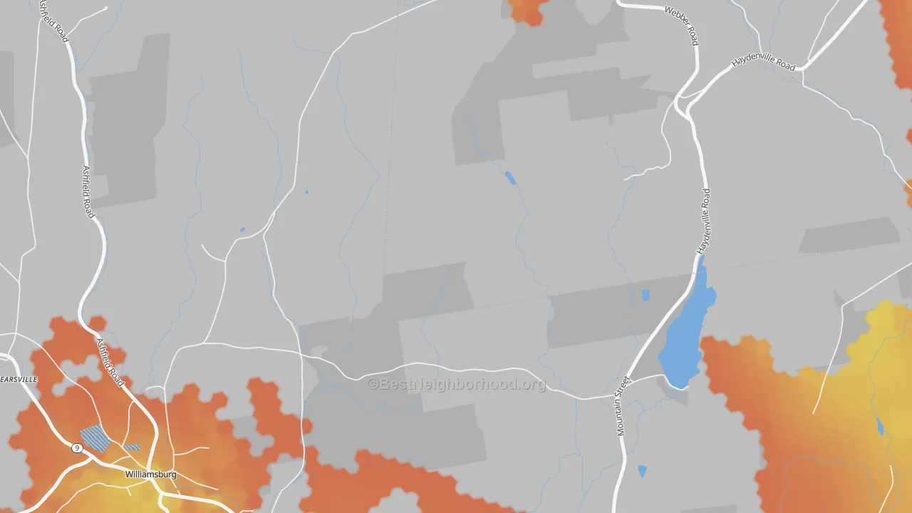 Bike Grade map of West Whately, MA