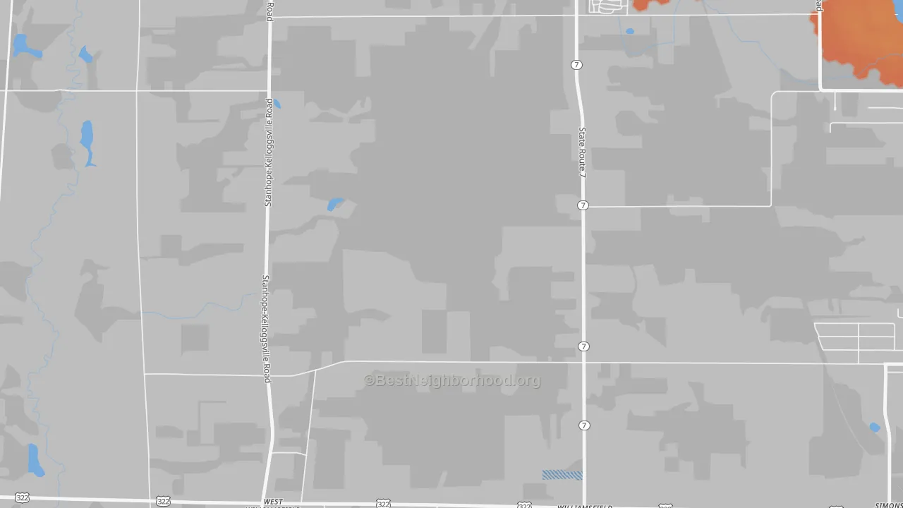 Bike Grade map of West Williamsfield, OH