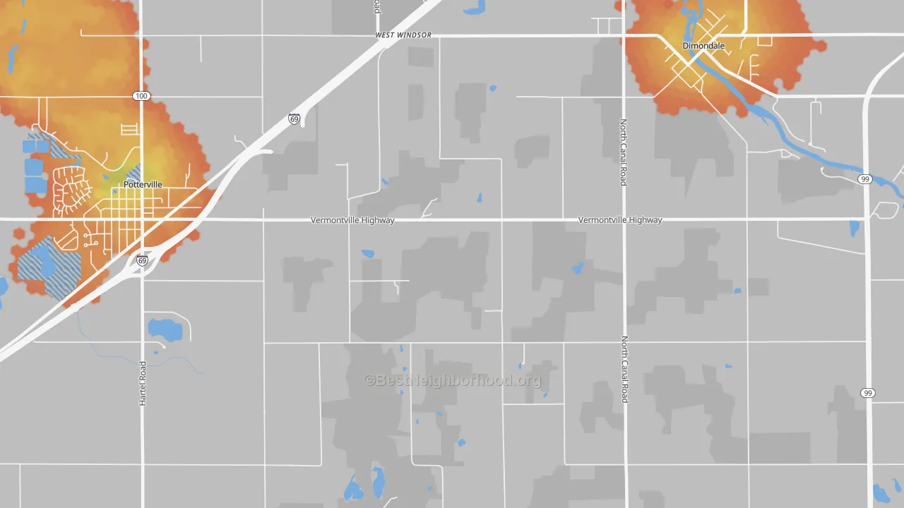 Bike Grade map of West Windsor, MI