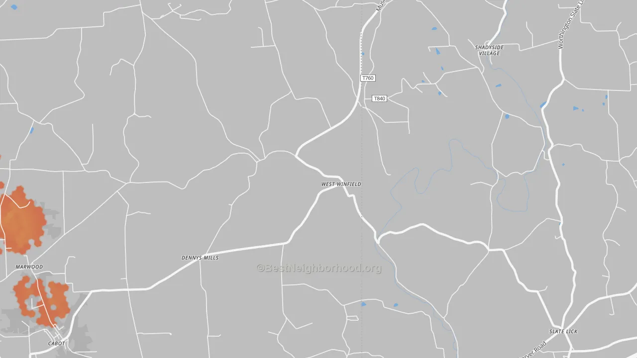 Bike Grade map of West Winfield, PA