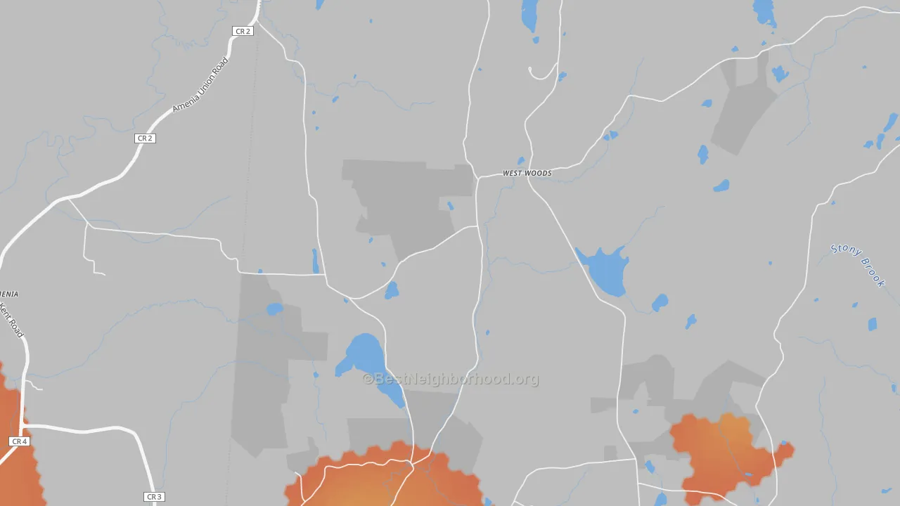 Bike Grade map of West Woods, CT