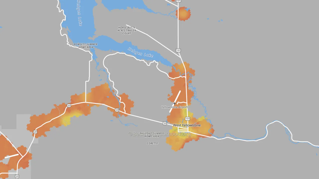 Bike Grade map of West Yellowstone, MT