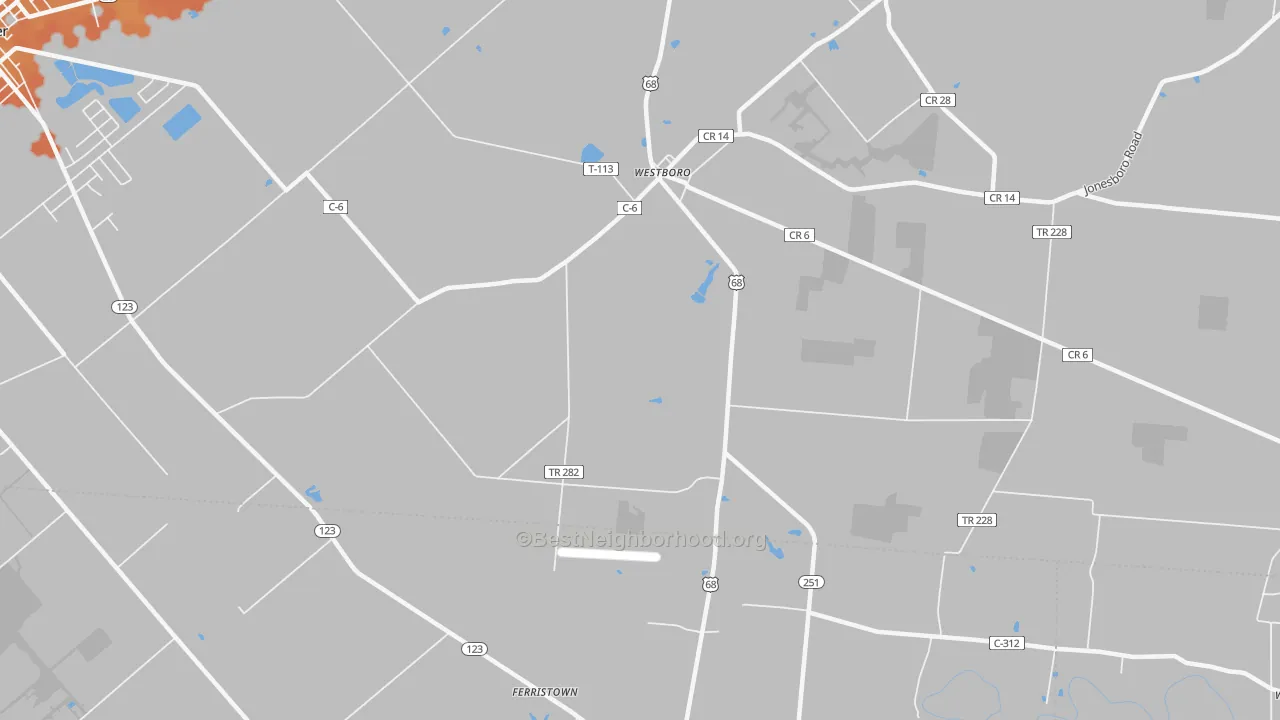 Bike Grade map of Westboro, OH
