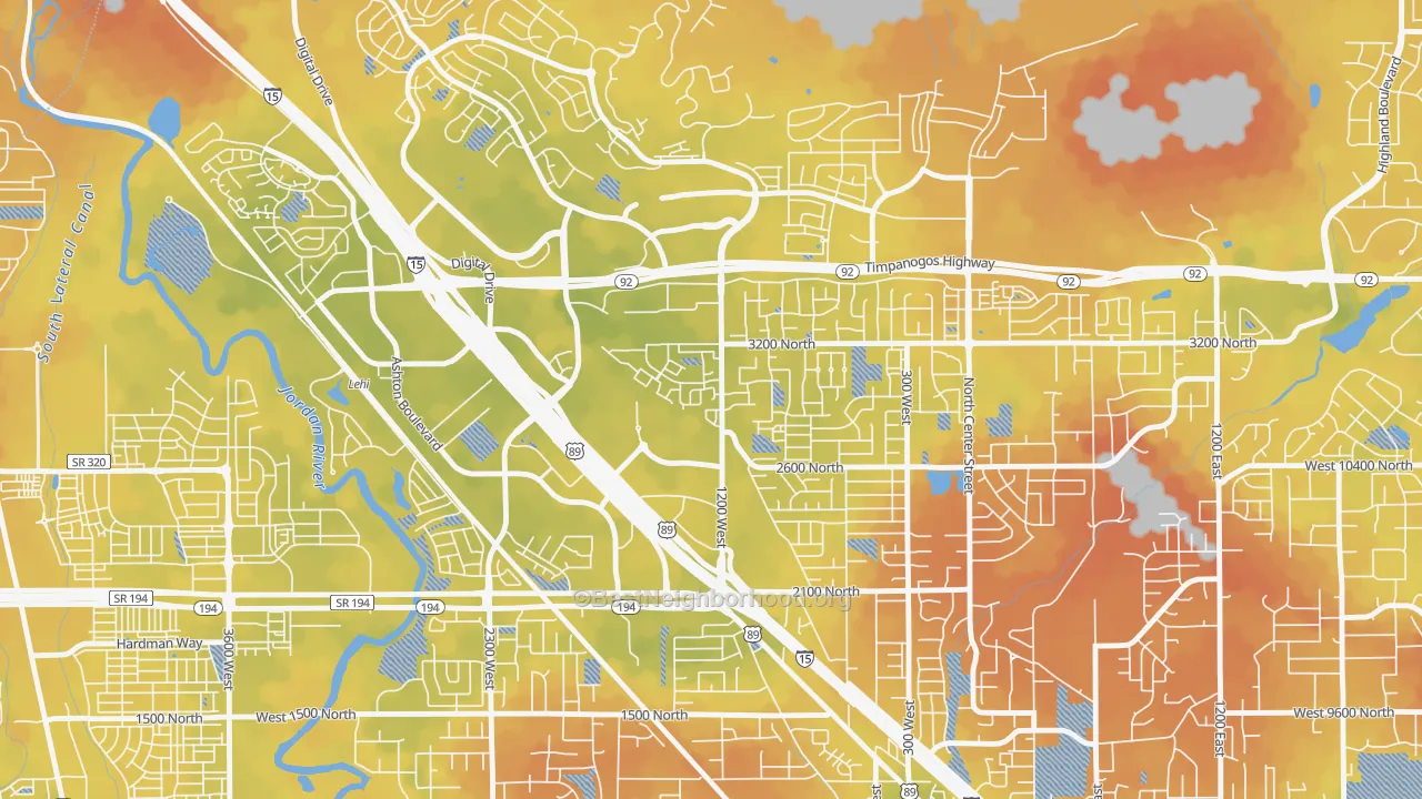 Bike Grade map of Westbury, Lehi, UT