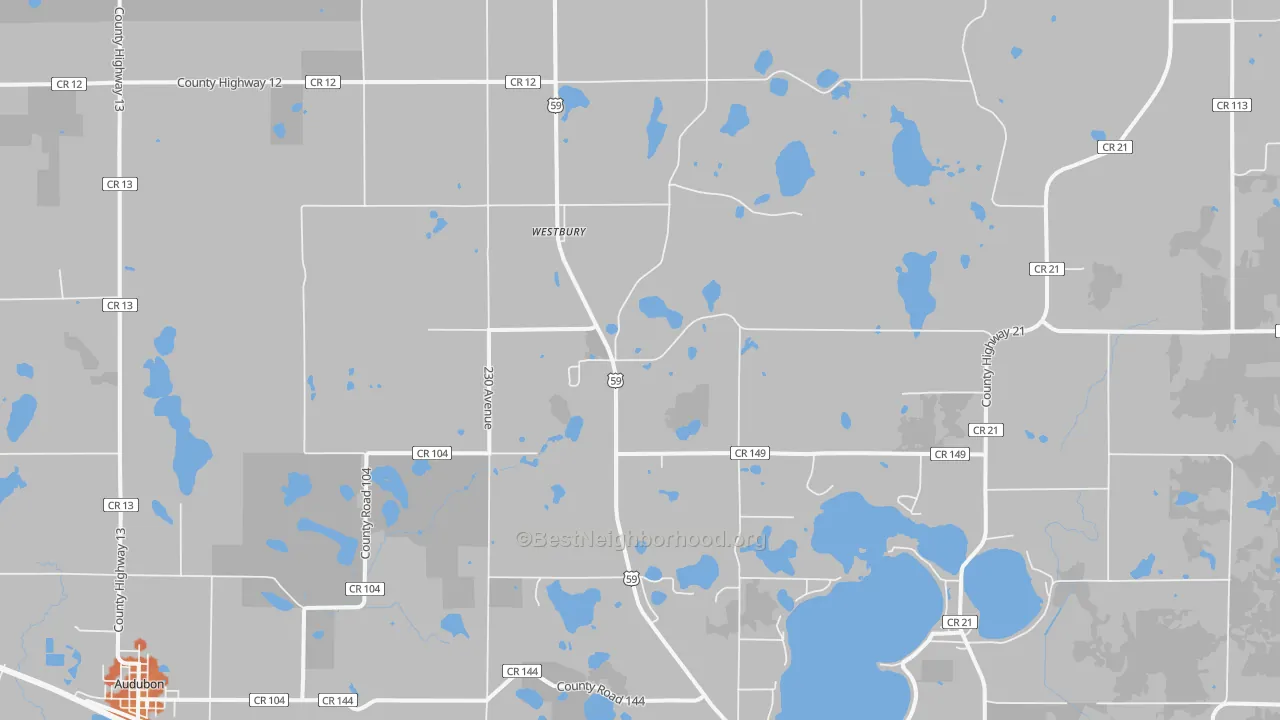 Bike Grade map of Westbury, MN