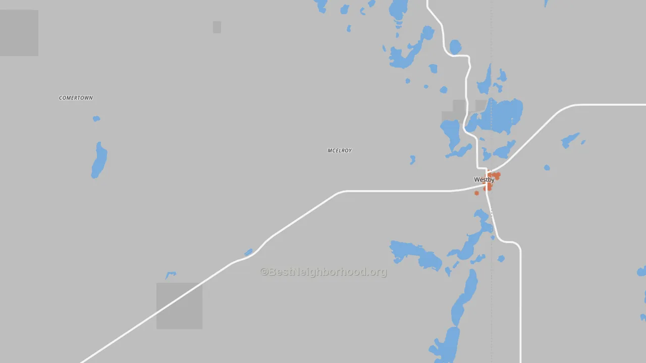 Bike Grade map of Westby, MT