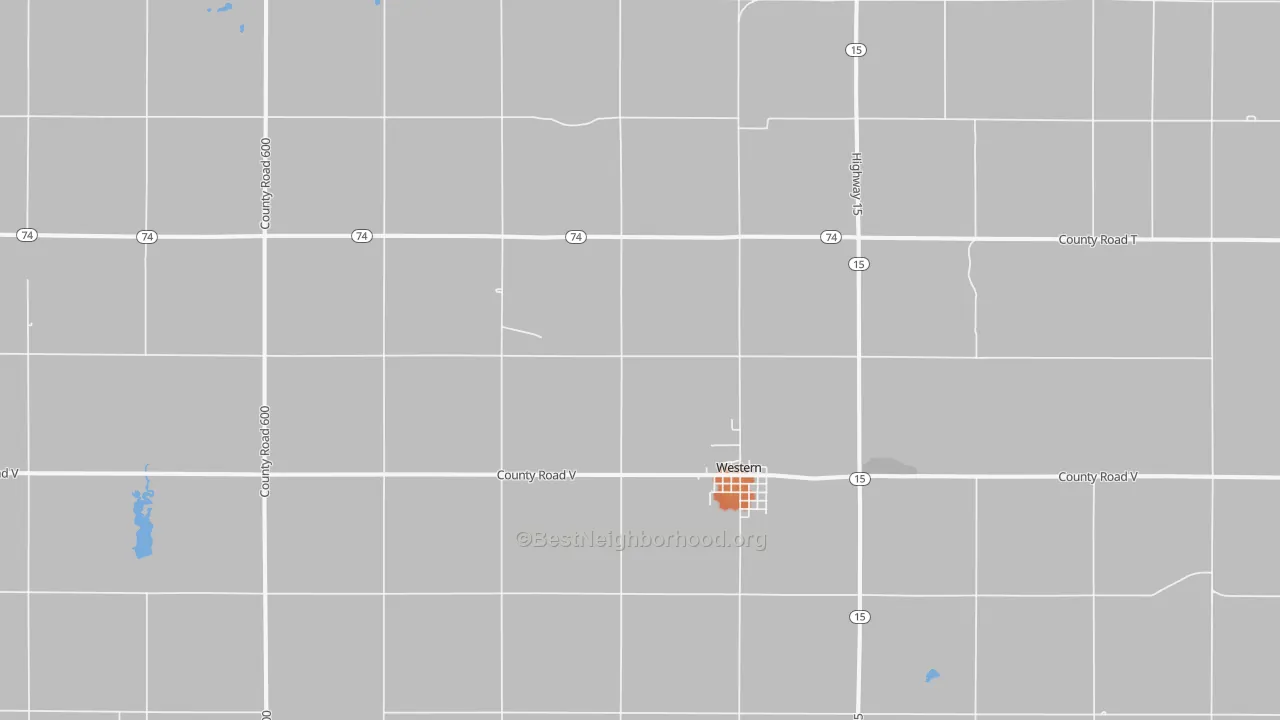 Bike Grade map of Western, NE