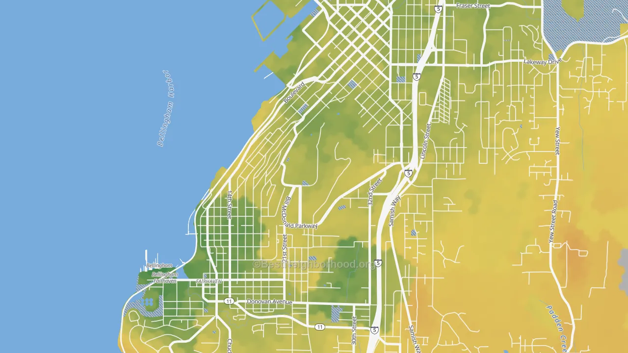 Bike Grade map of Western Washington University, Bellingham, WA