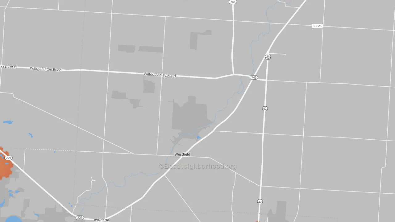 Bike Grade map of Westfield, OH