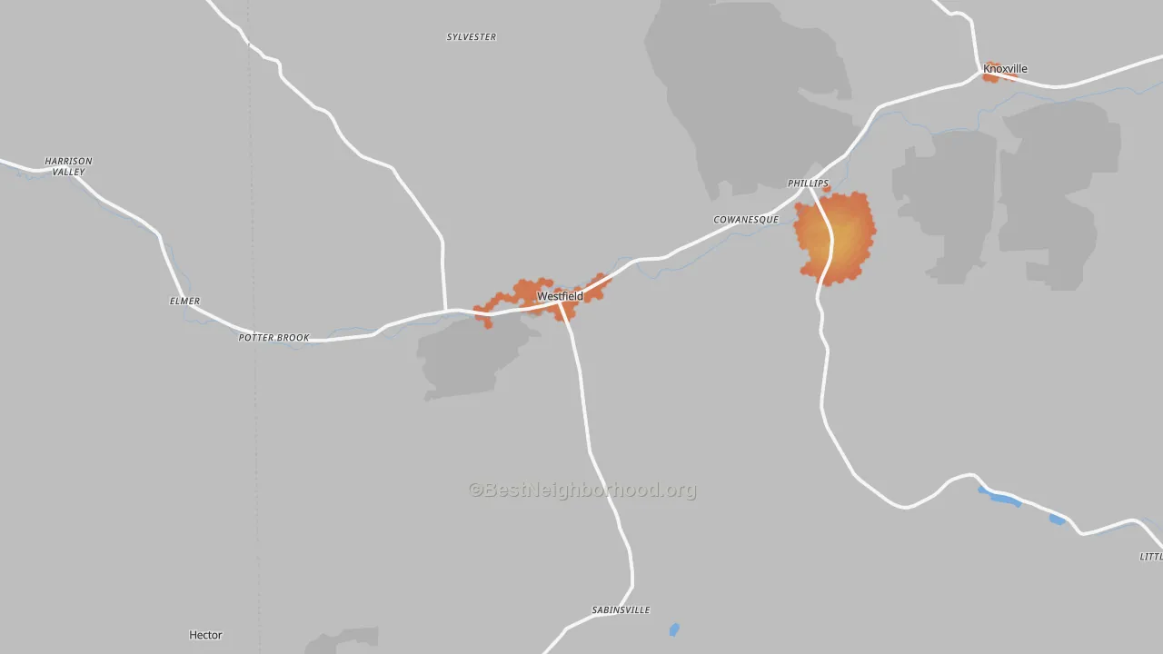 Bike Grade map of Westfield, PA