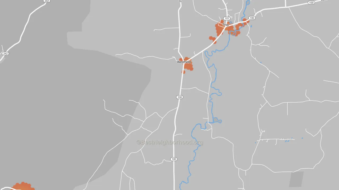 Bike Grade map of Westfield, VT