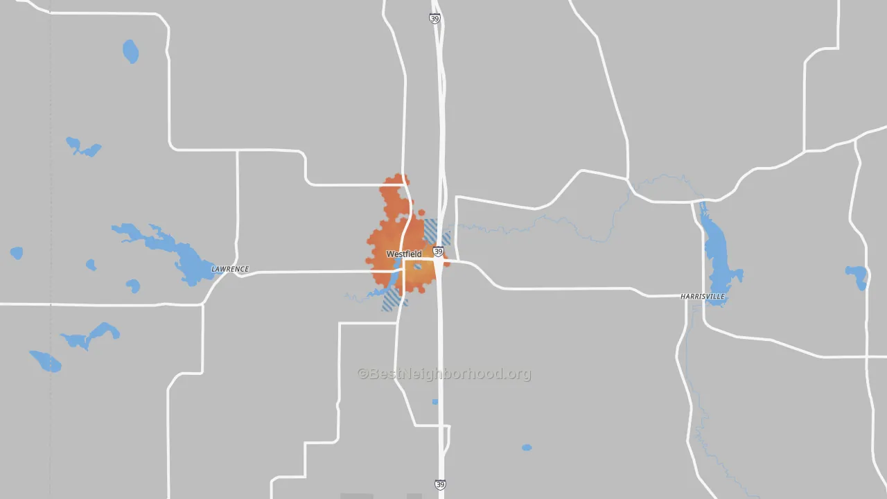 Bike Grade map of Westfield, WI