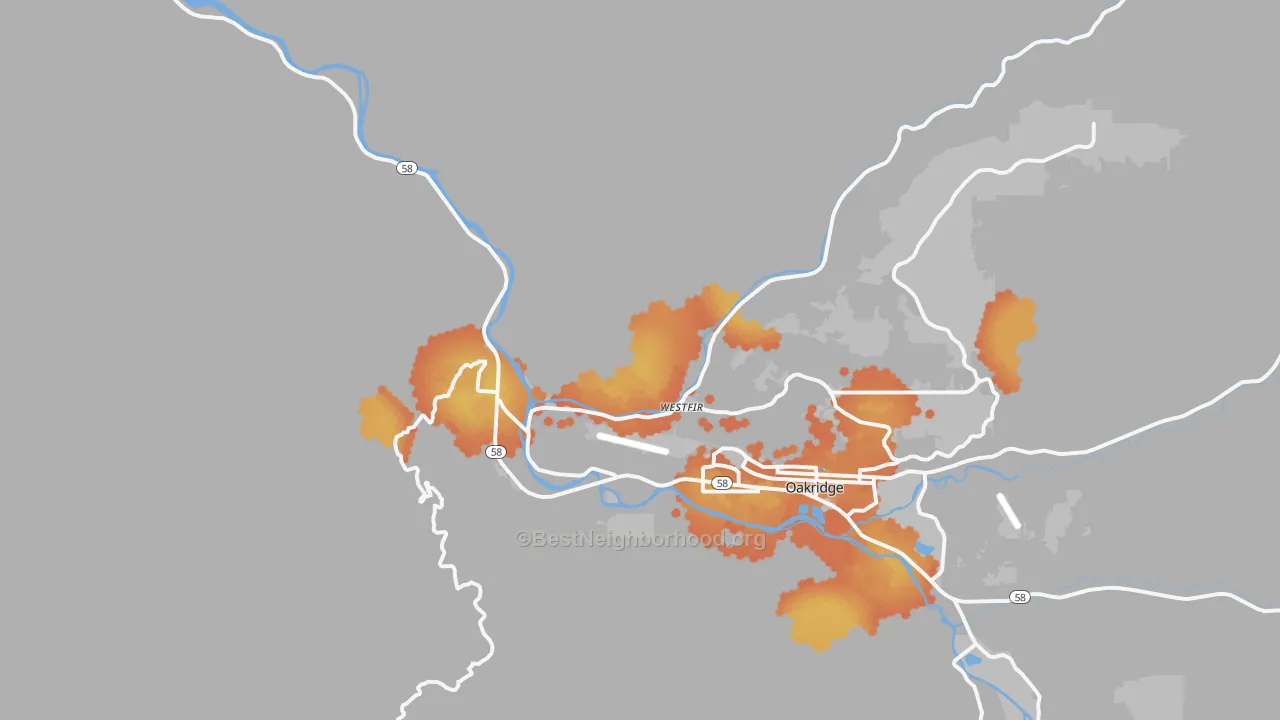 Bike Grade map of Westfir, OR