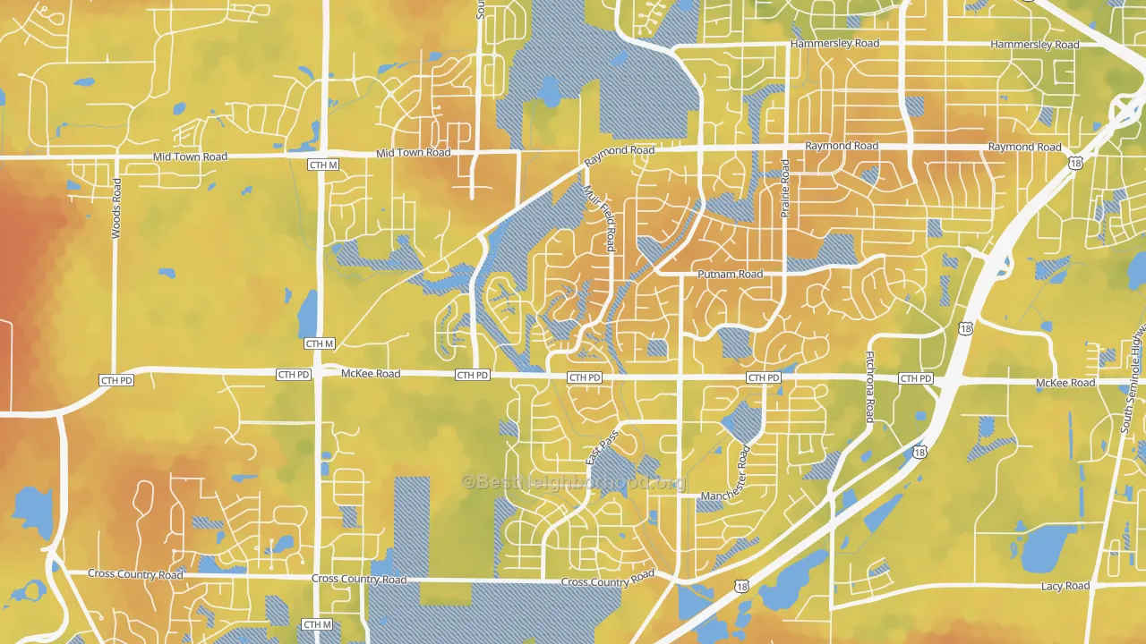 Bike Grade map of Westhaven Trails, Madison, WI