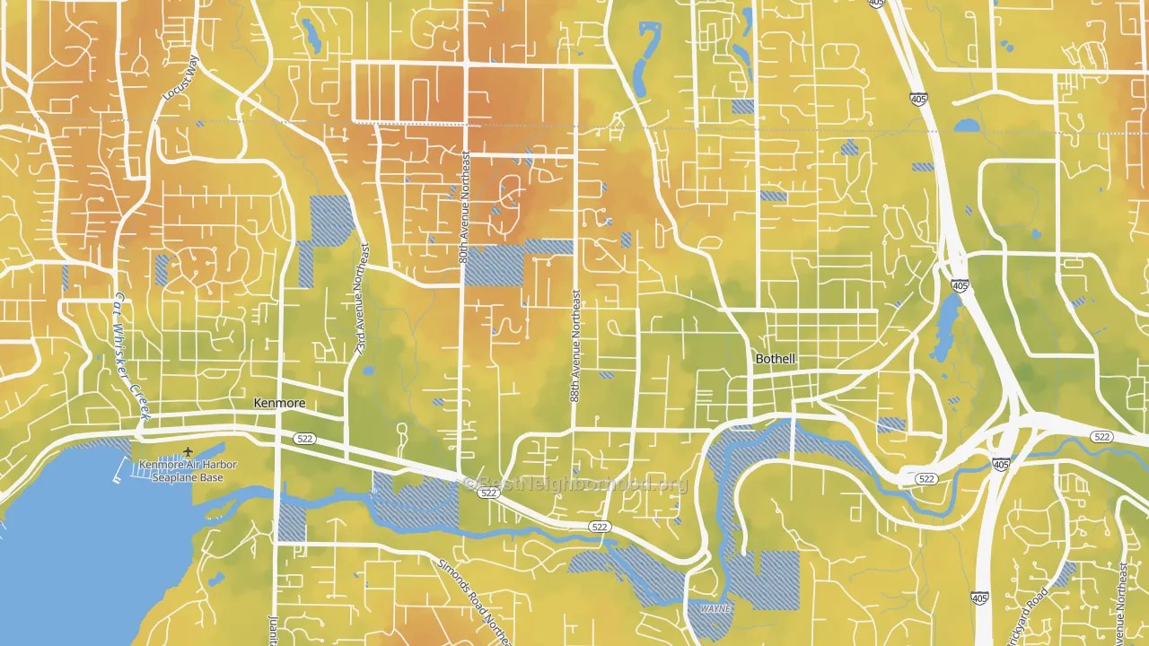 Bike Grade map of Westhill, Bothell, WA