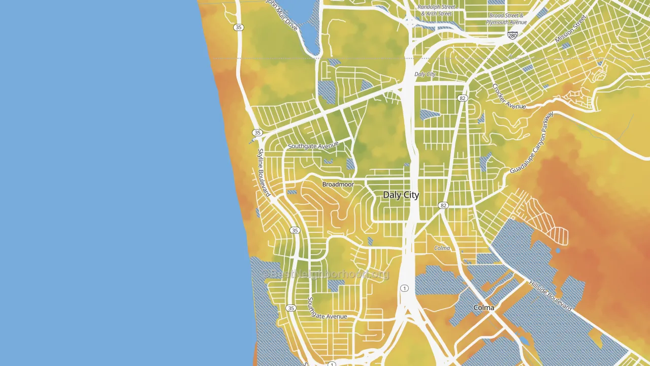Bike Grade map of Westlake-San Francisco, Daly City, CA