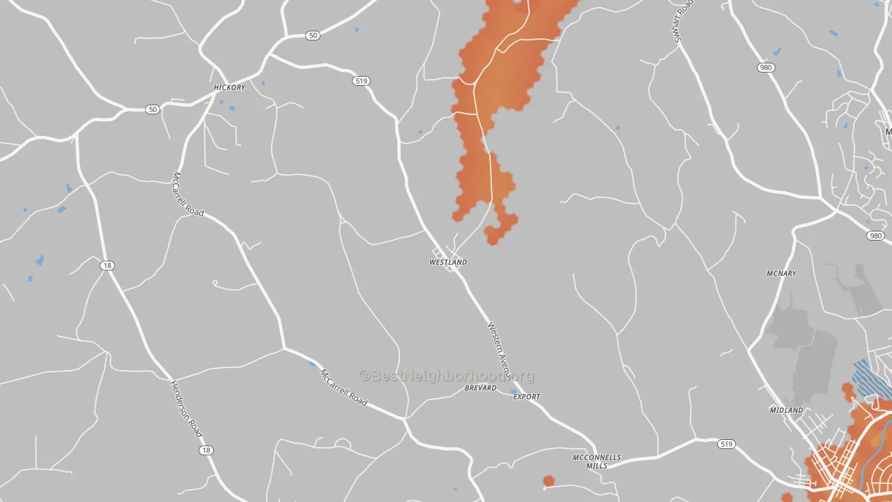 Bike Grade map of Westland, PA