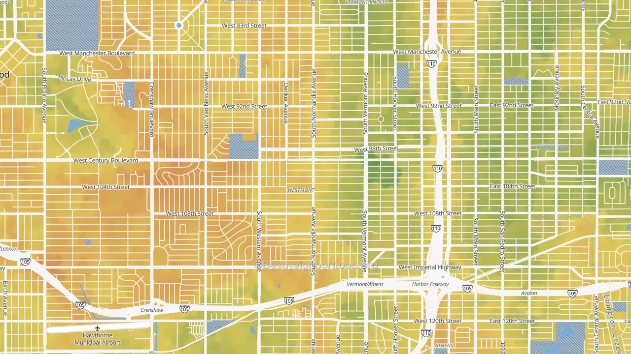 Bike Grade map of Westmont, CA