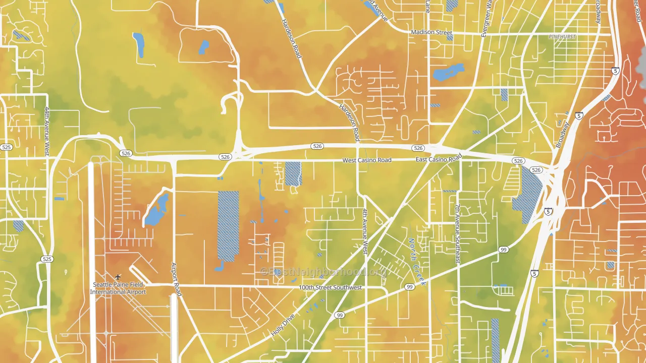 Bike Grade map of Westmont, Everett, WA
