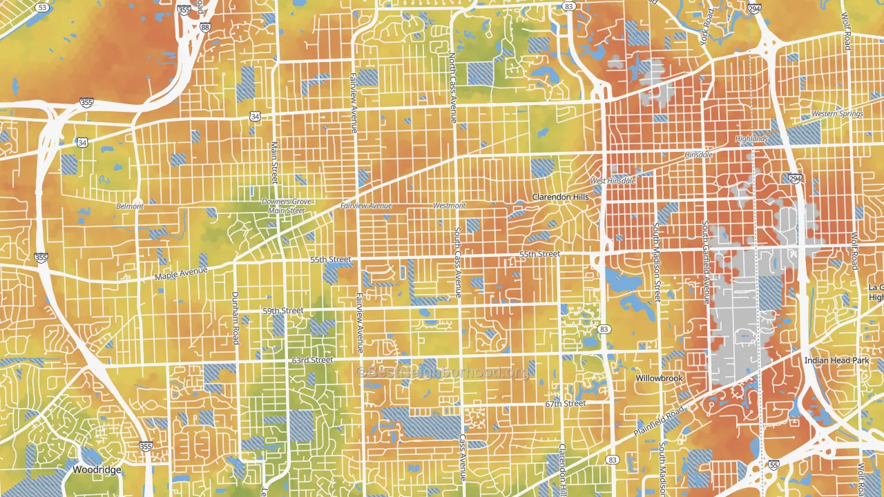 Bike Grade map of Westmont, IL