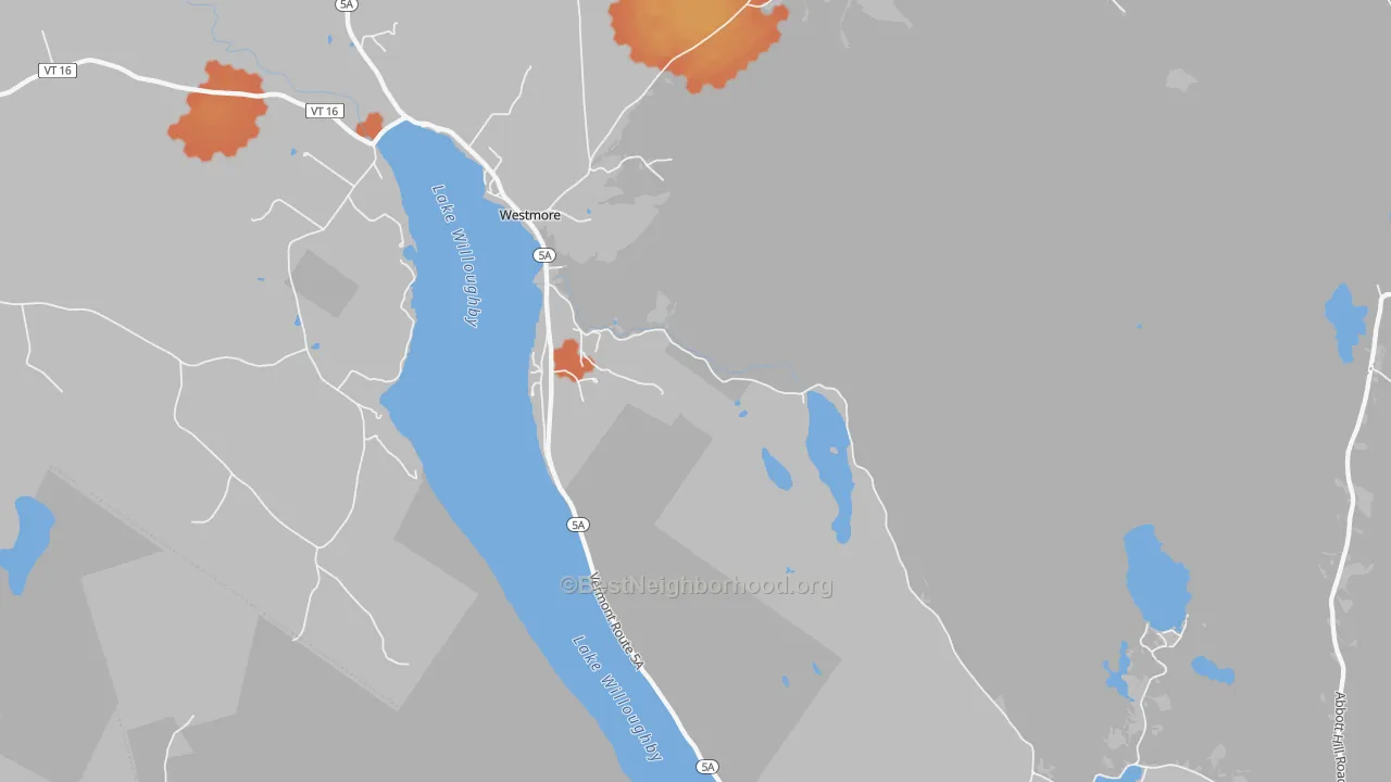 Bike Grade map of Westmore, VT
