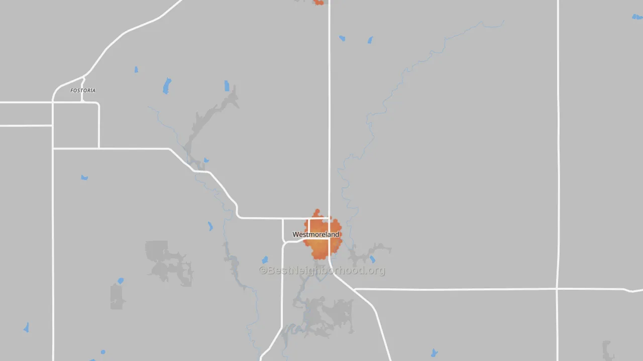 Bike Grade map of Westmoreland, KS