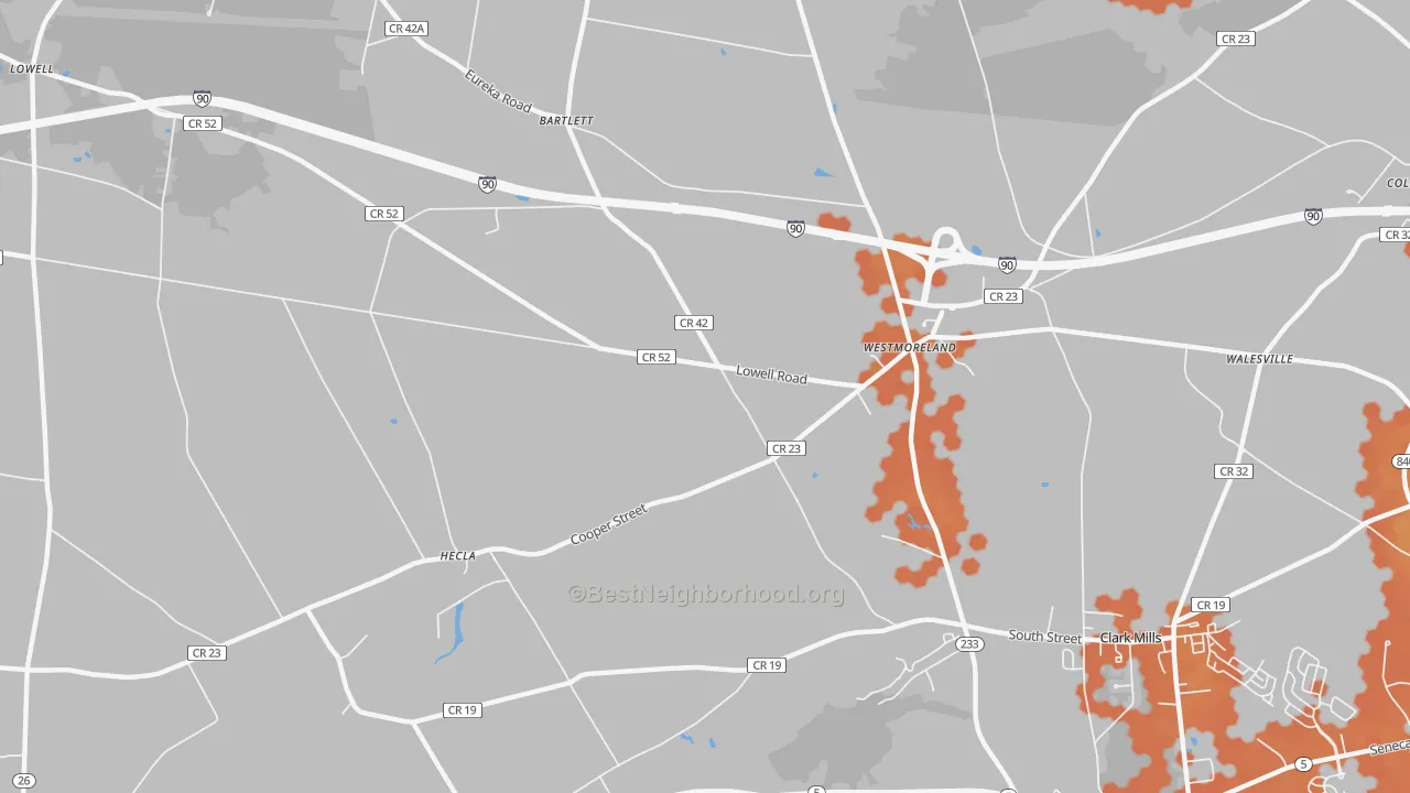 Bike Grade map of Westmoreland, NY