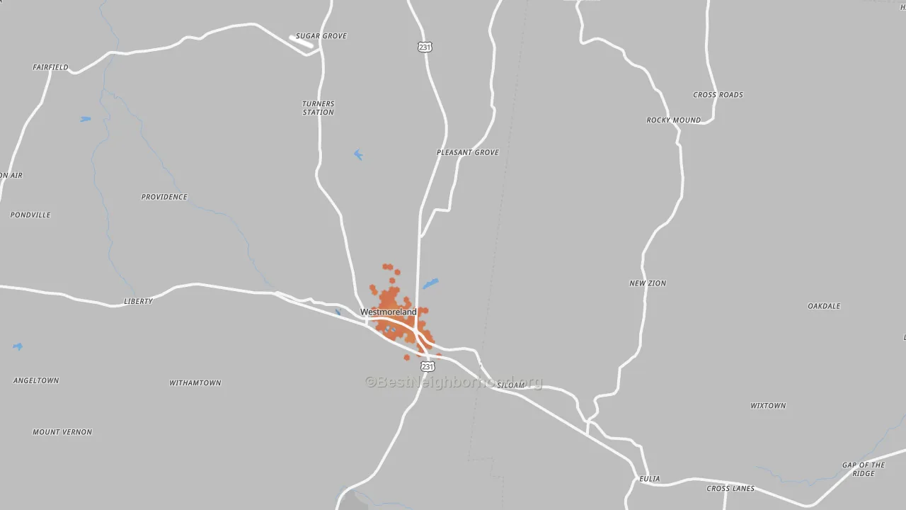Bike Grade map of Westmoreland, TN