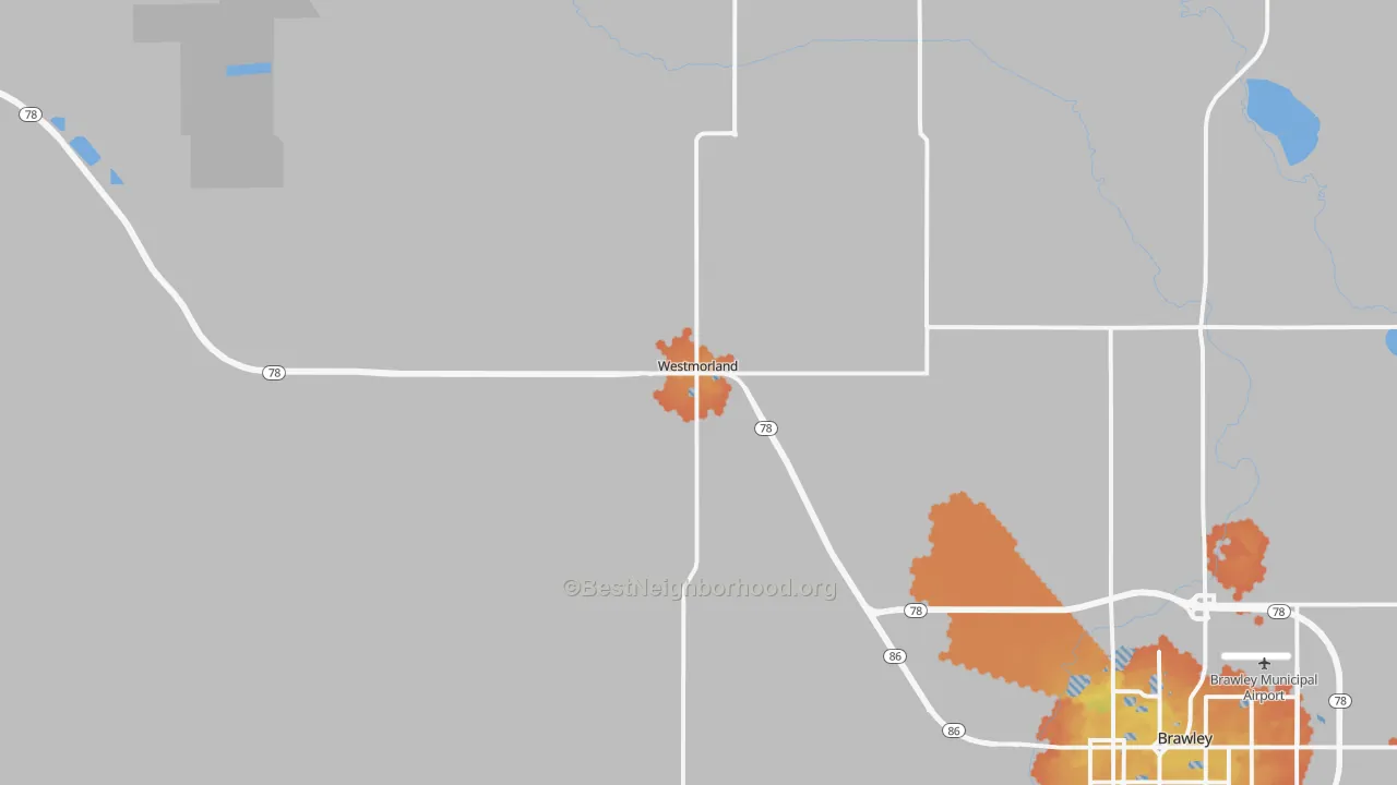 Bike Grade map of Westmorland, CA