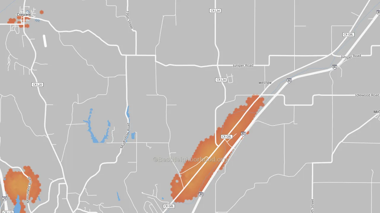 Bike Grade map of Weston, IA