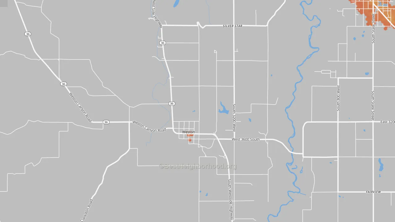 Bike Grade map of Weston, ID