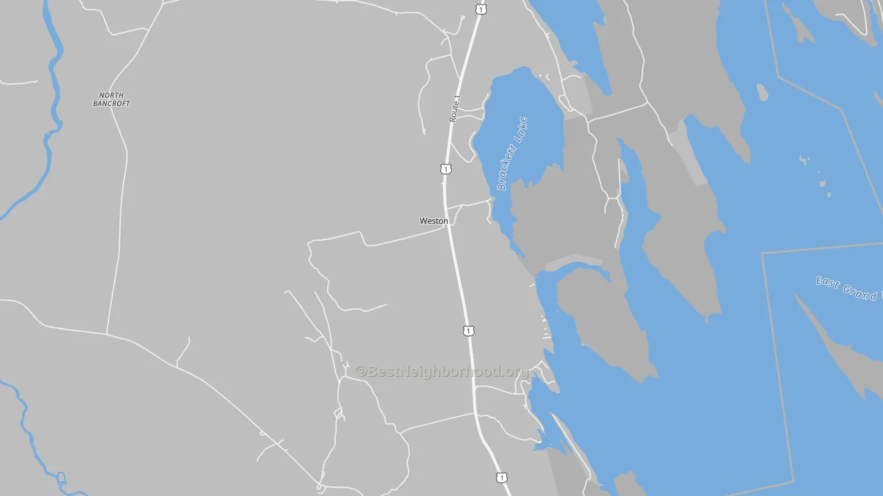 Bike Grade map of Weston, ME