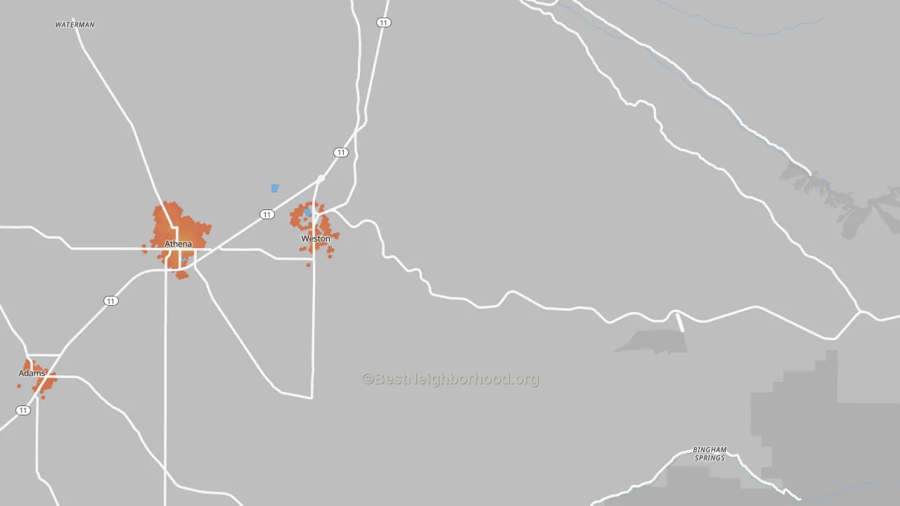 Bike Grade map of Weston, OR