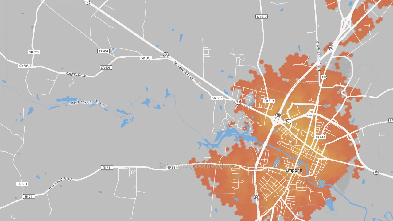 Bike Grade map of Westover Hills, VA
