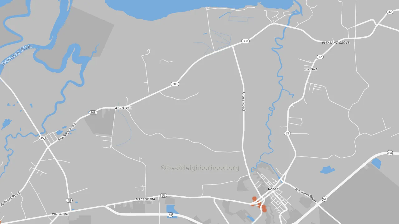 Bike Grade map of Westover, NC