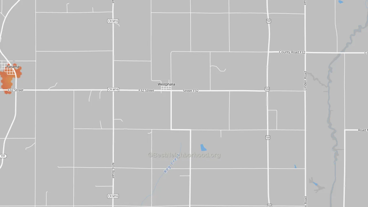 Bike Grade map of Westphalia, IA