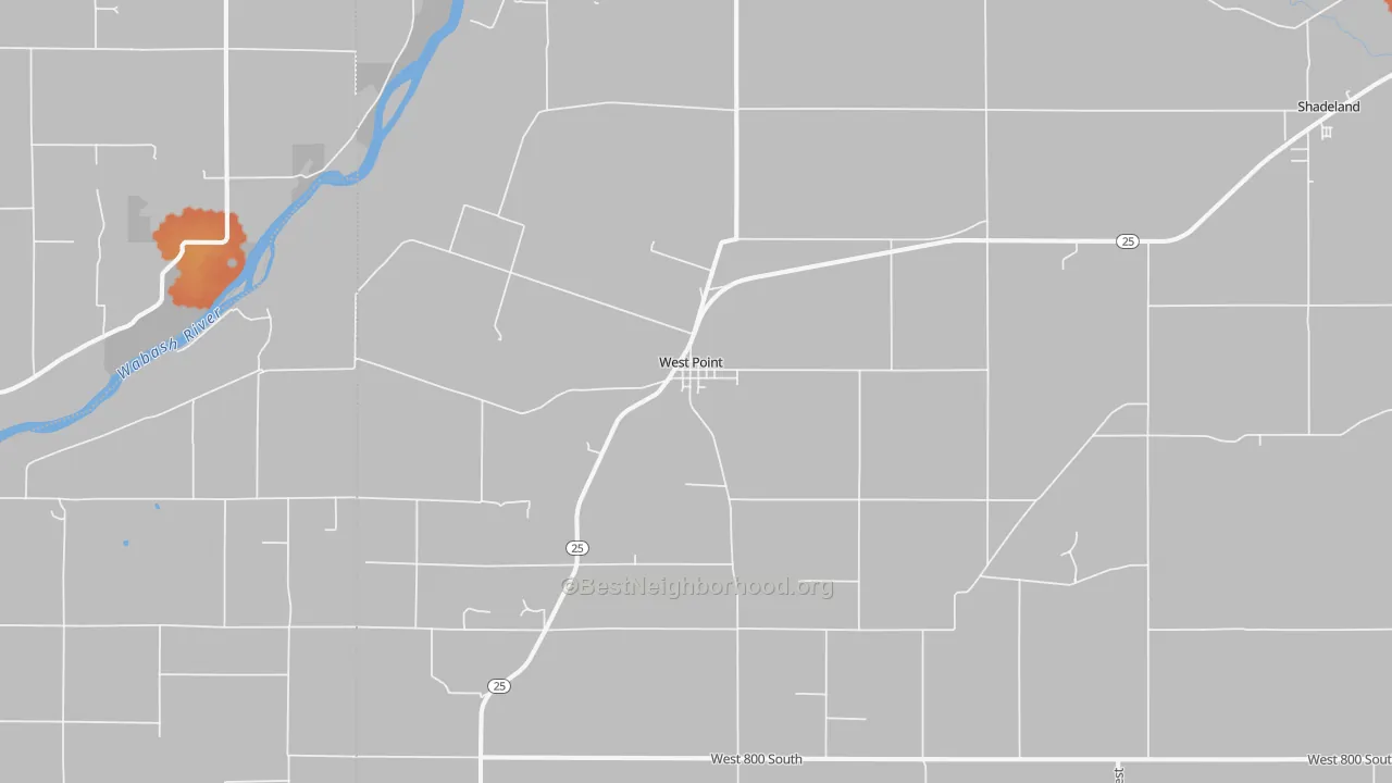 Bike Grade map of Westpoint, IN