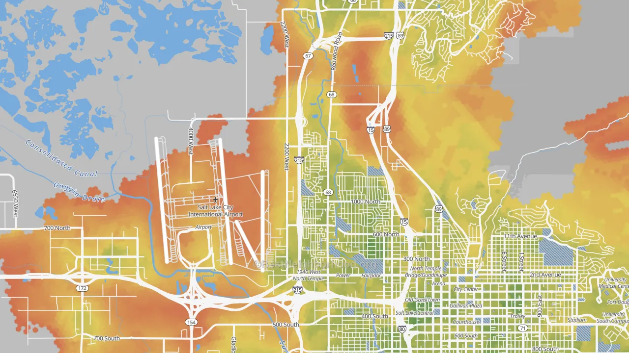 Bike Grade map of Westpointe, Salt Lake City, UT
