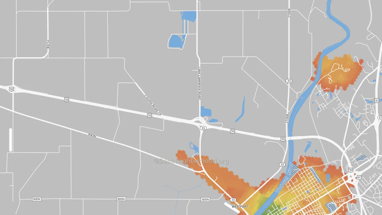 Bike Grade map of Westport, IL