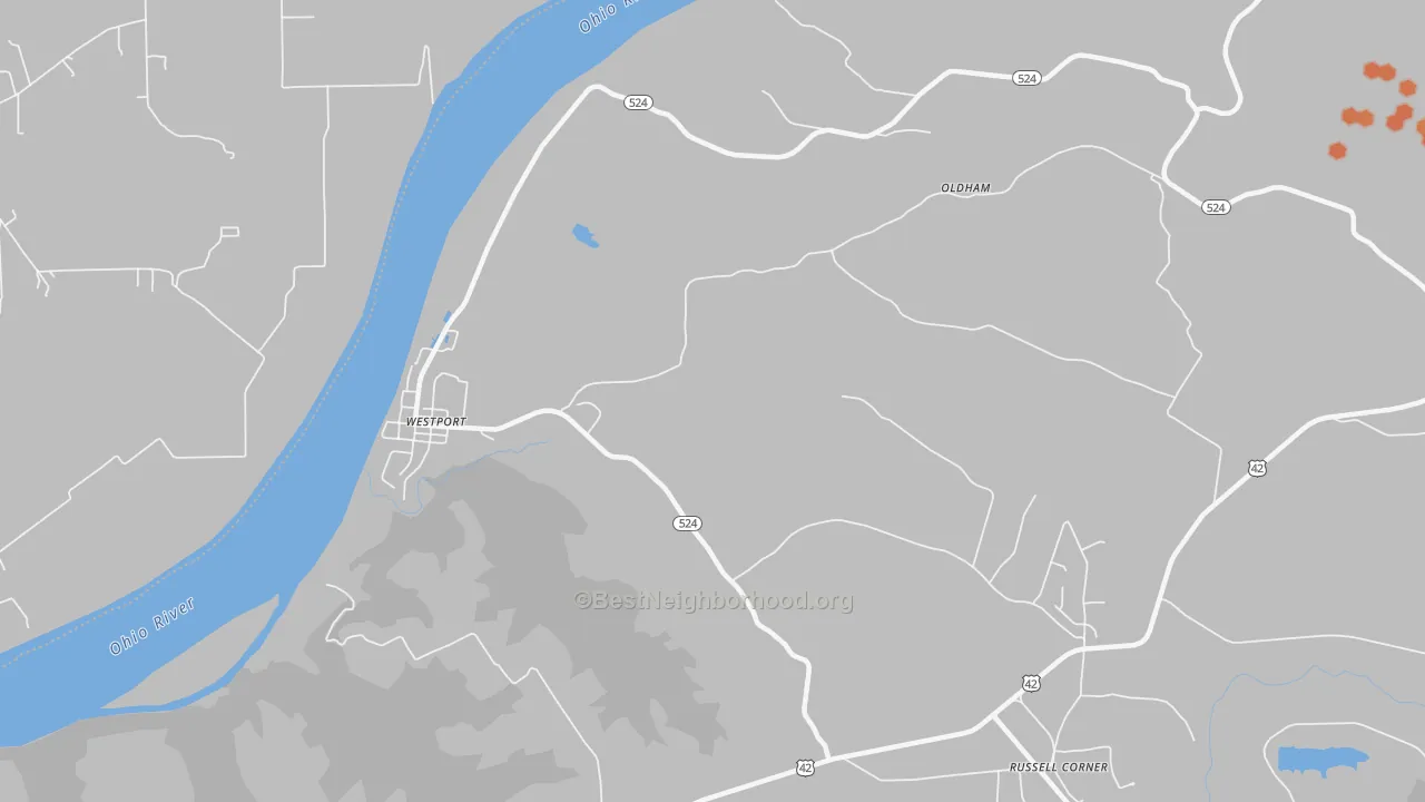 Bike Grade map of Westport, KY