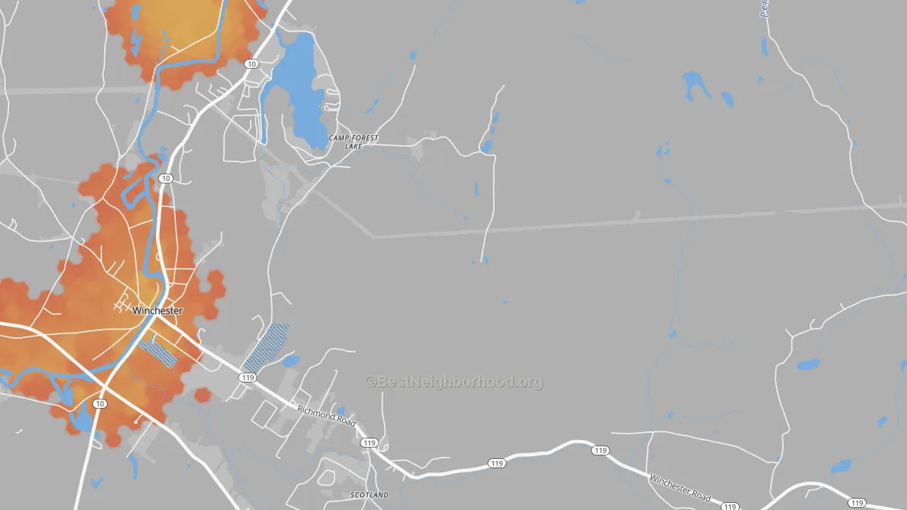 Bike Grade map of Westport, NH