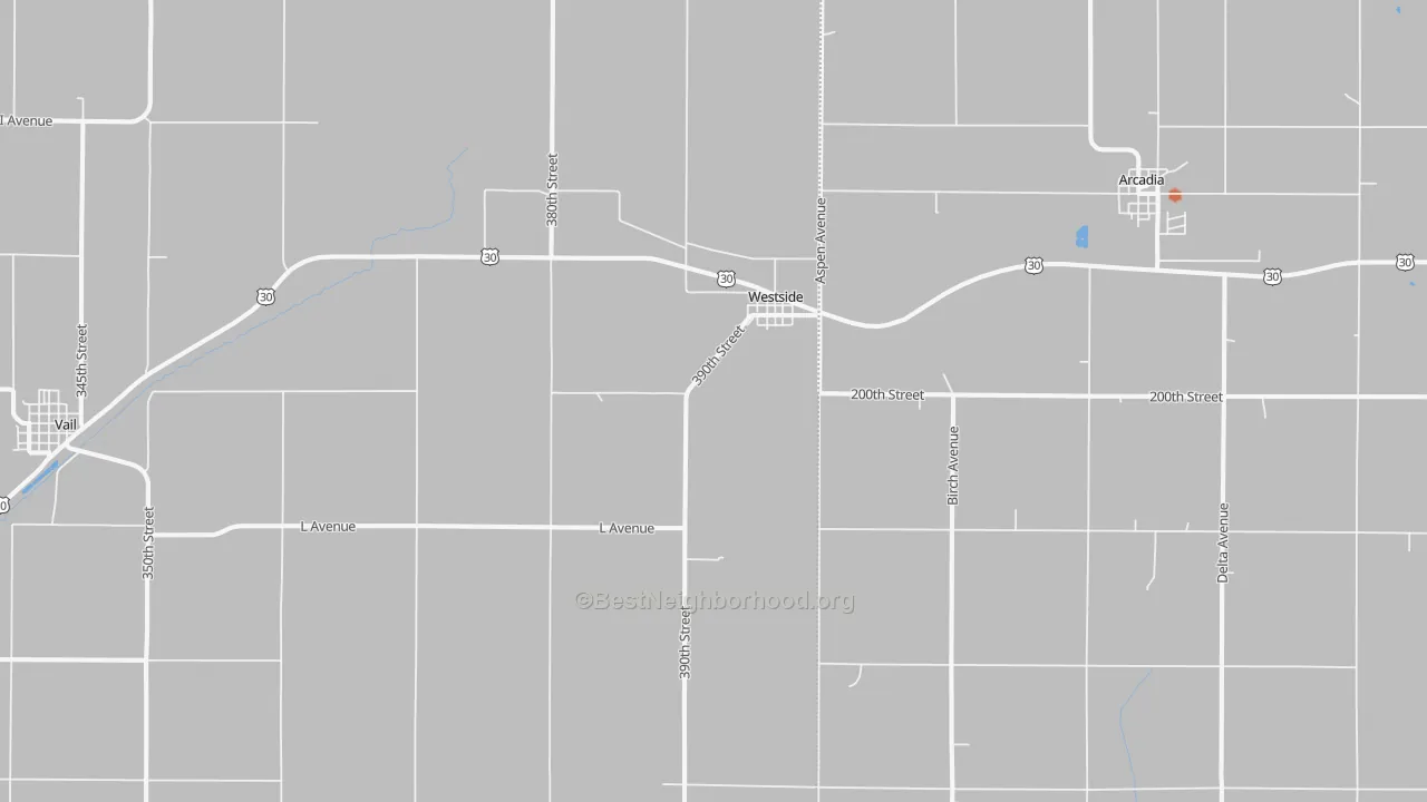 Bike Grade map of Westside, IA