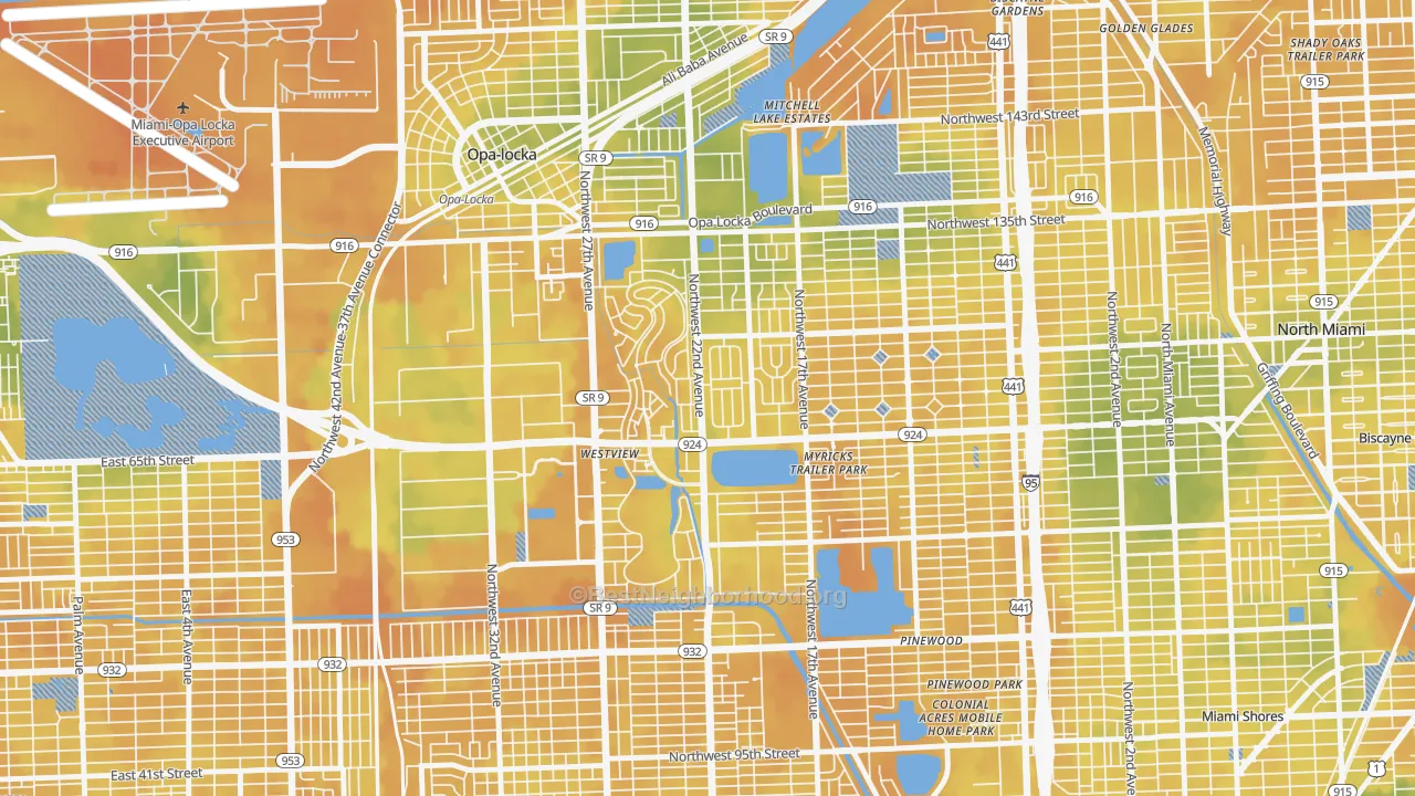 Bike Grade map of Westview, FL