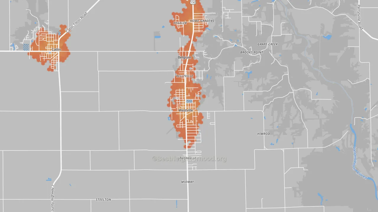 Bike Grade map of Westville, IL