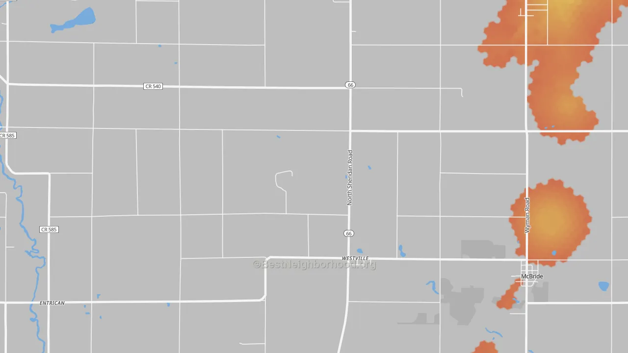 Bike Grade map of Westville, MI