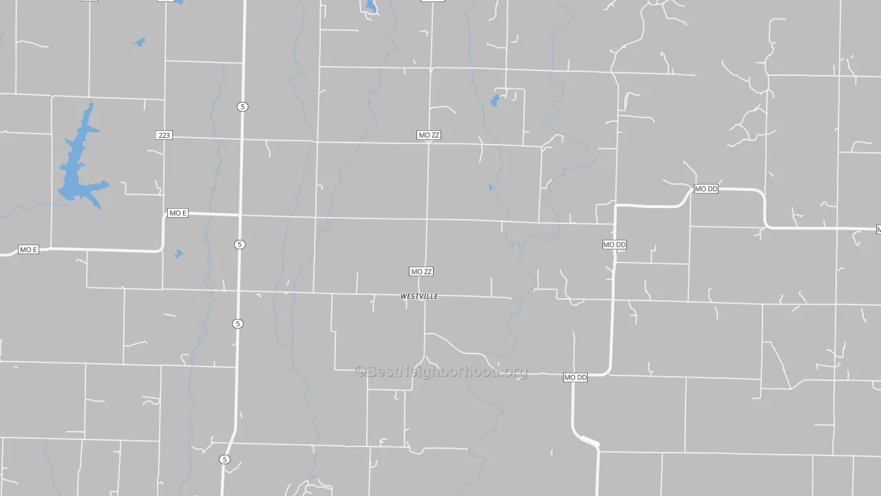 Bike Grade map of Westville, MO