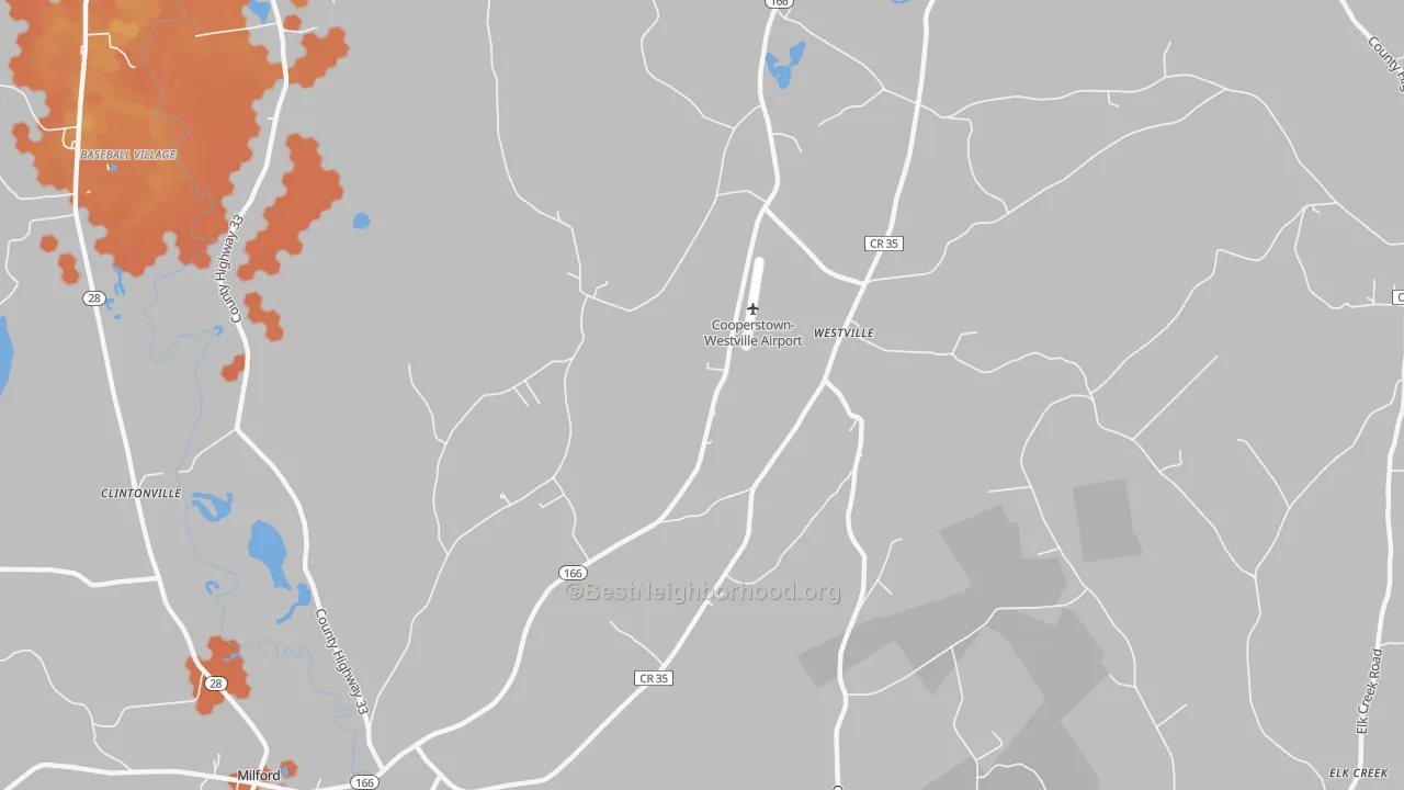 Bike Grade map of Westville, NY