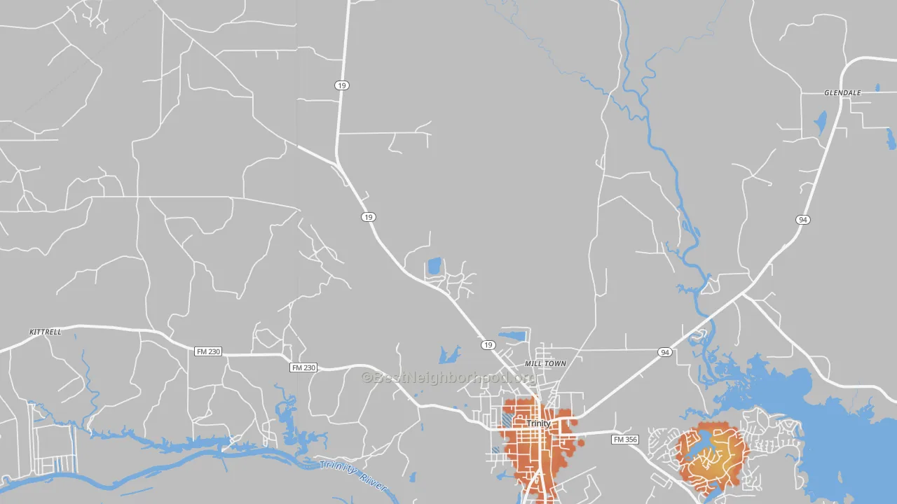 Bike Grade map of Westville, TX