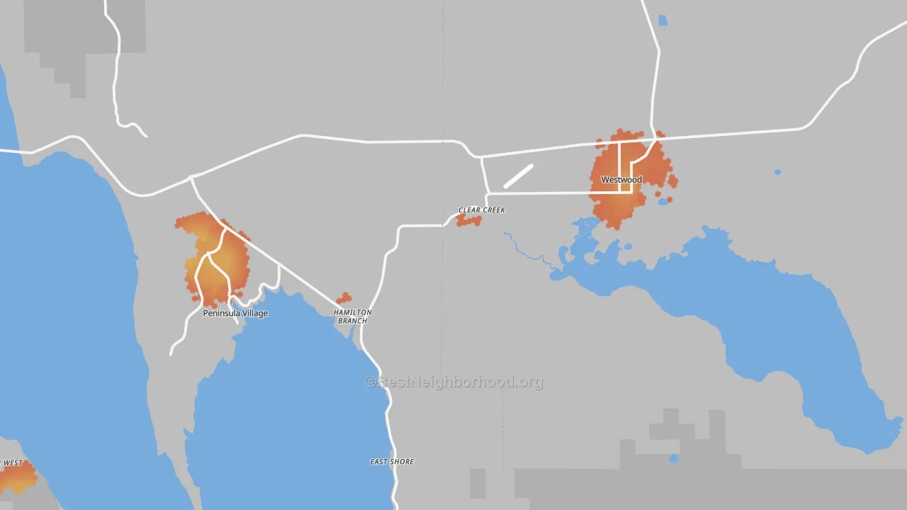Bike Grade map of Westwood, CA